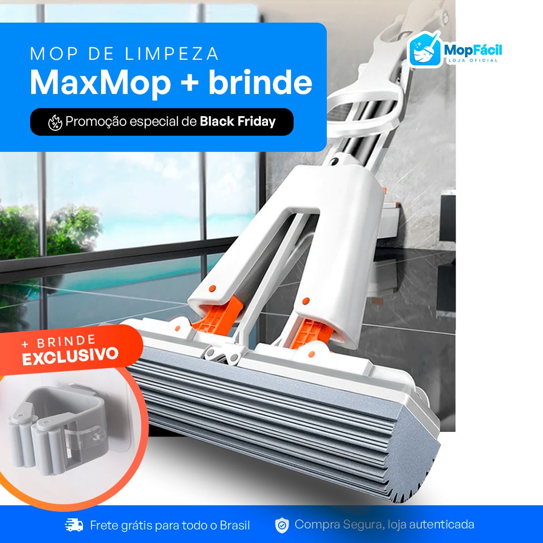 Esfregão Dobrável Mop Pratico com Balde Incluso